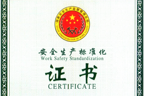 集團(tuán)取得安全生產(chǎn)標(biāo)準(zhǔn)化三級企業(yè)證書