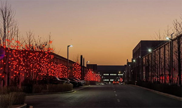 張燈結(jié)彩迎新年 亮化裝扮美園區(qū)